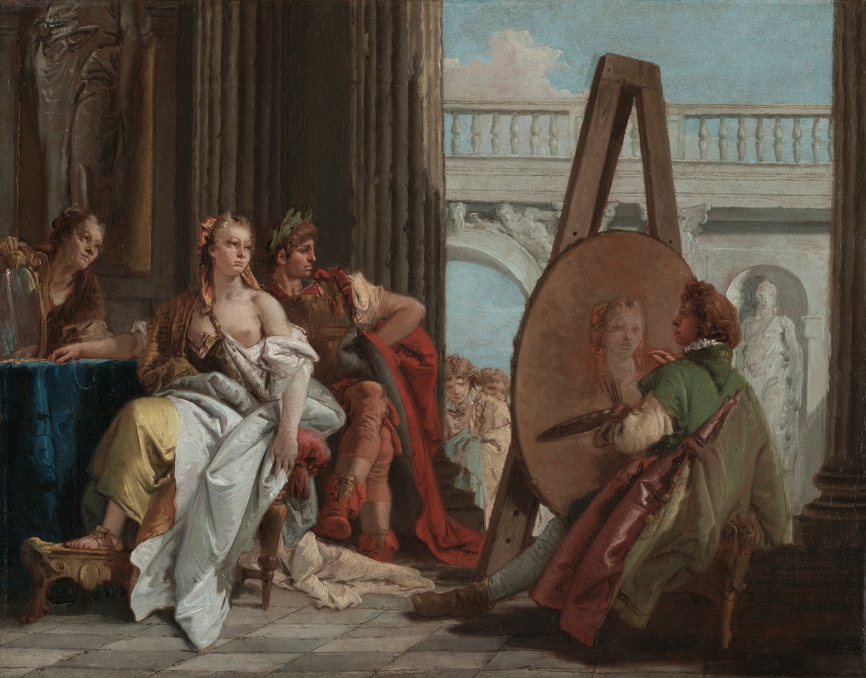 الإسكندر الأكبر و Campaspe في استوديو Apelles ، حوالي عام 1740 (زيت على قماش) بواسطة جيوفاني باتيستا تيبولو