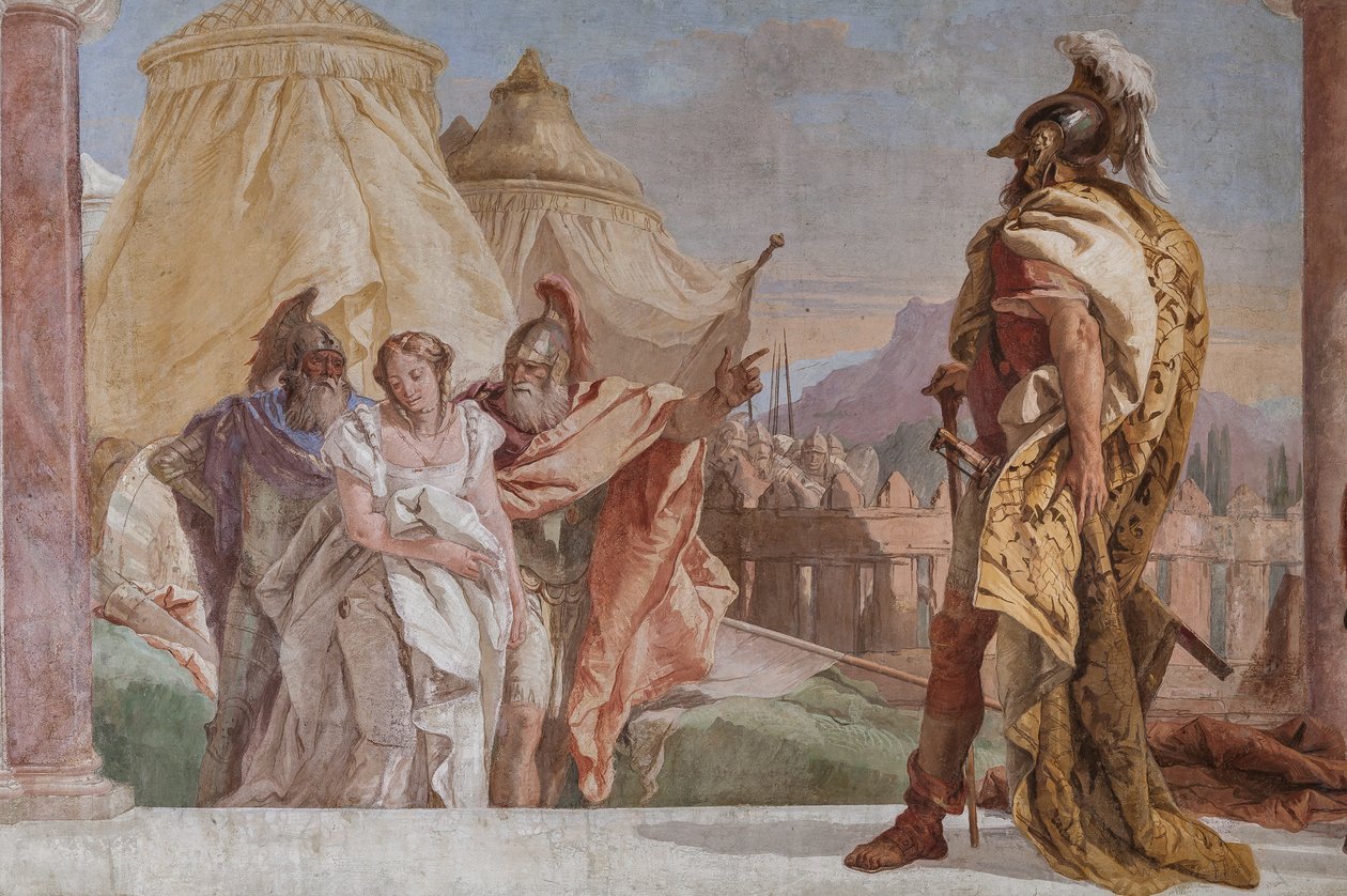 Eurybates و Talthybius يقودان Briseis إلى Agamemnon (التفاصيل) بواسطة جيوفاني باتيستا (1696 ـ 1770) تيبولو