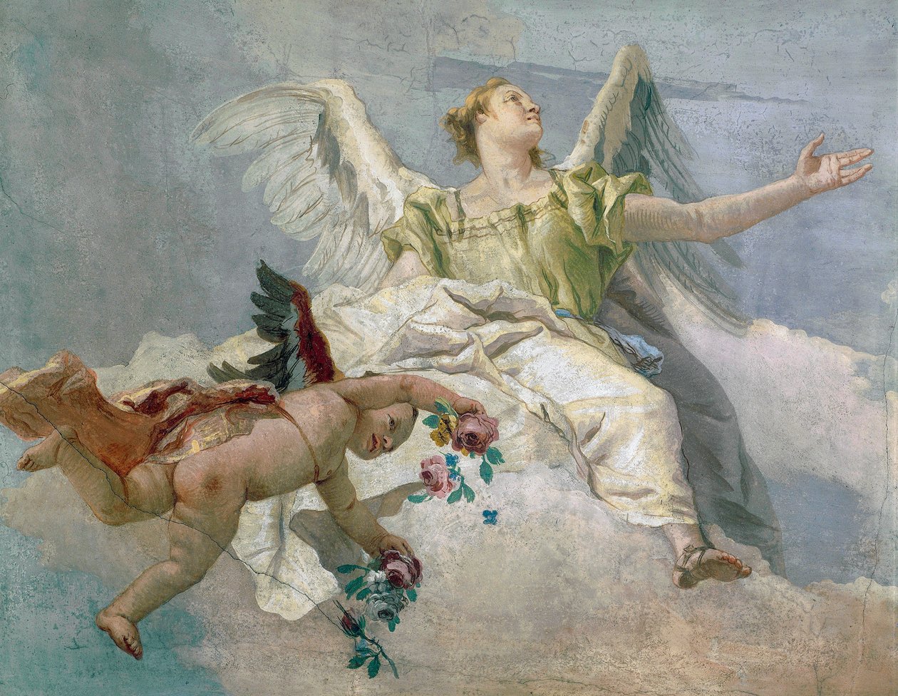 Glory of Angels, by Giovanni Battista Tiepolo (1696-1770), fresco, Detail, Oratory of Purity, Udine بواسطة جيوفاني باتيستا تيبولو