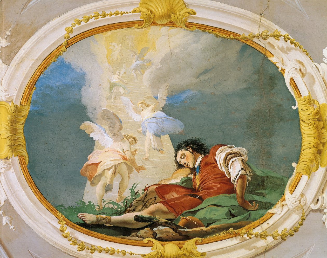 حلم يعقوب ، بقلم جيوفاني باتيستا تيبولو (1696-1770) ، لوحة جدارية ، القصر البطريركي ، قاعة الضيوف ، أوديني بواسطة جيوفاني باتيستا تيبولو