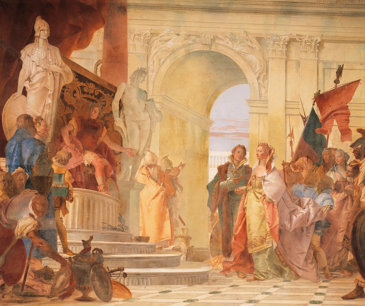 Magnanimity of Scipio, detail from Glories of Scipio Africanus and Alexander the Great بواسطة جيوفاني باتيستا تيبولو