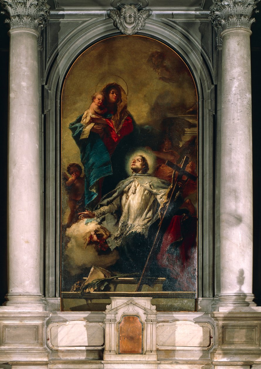 The Virgin appearing to Saint John of Nepomuk بواسطة جيوفاني باتيستا تيبولو