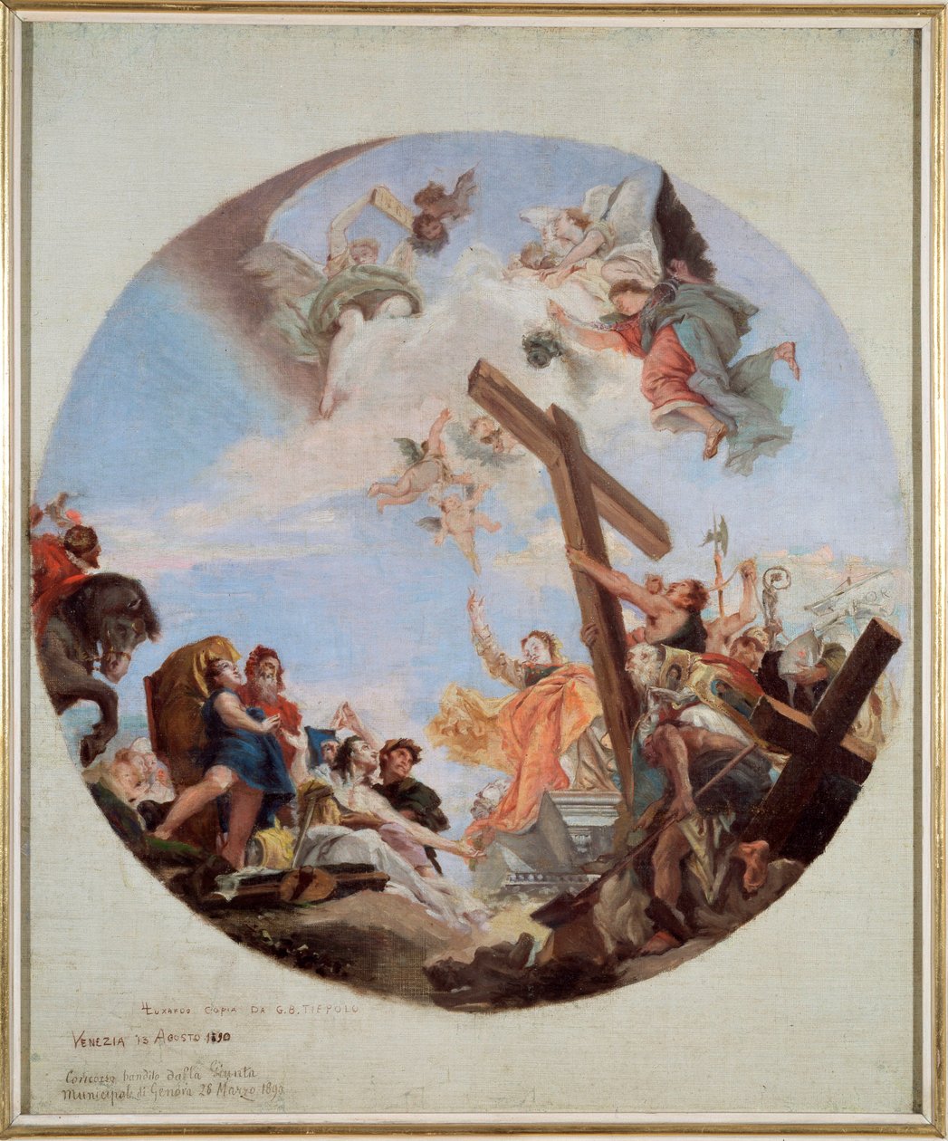 العثور على الصليب الحقيقي (زيت على قماش ، ج .1743) بواسطة جيوفاني باتيستا تيبولو