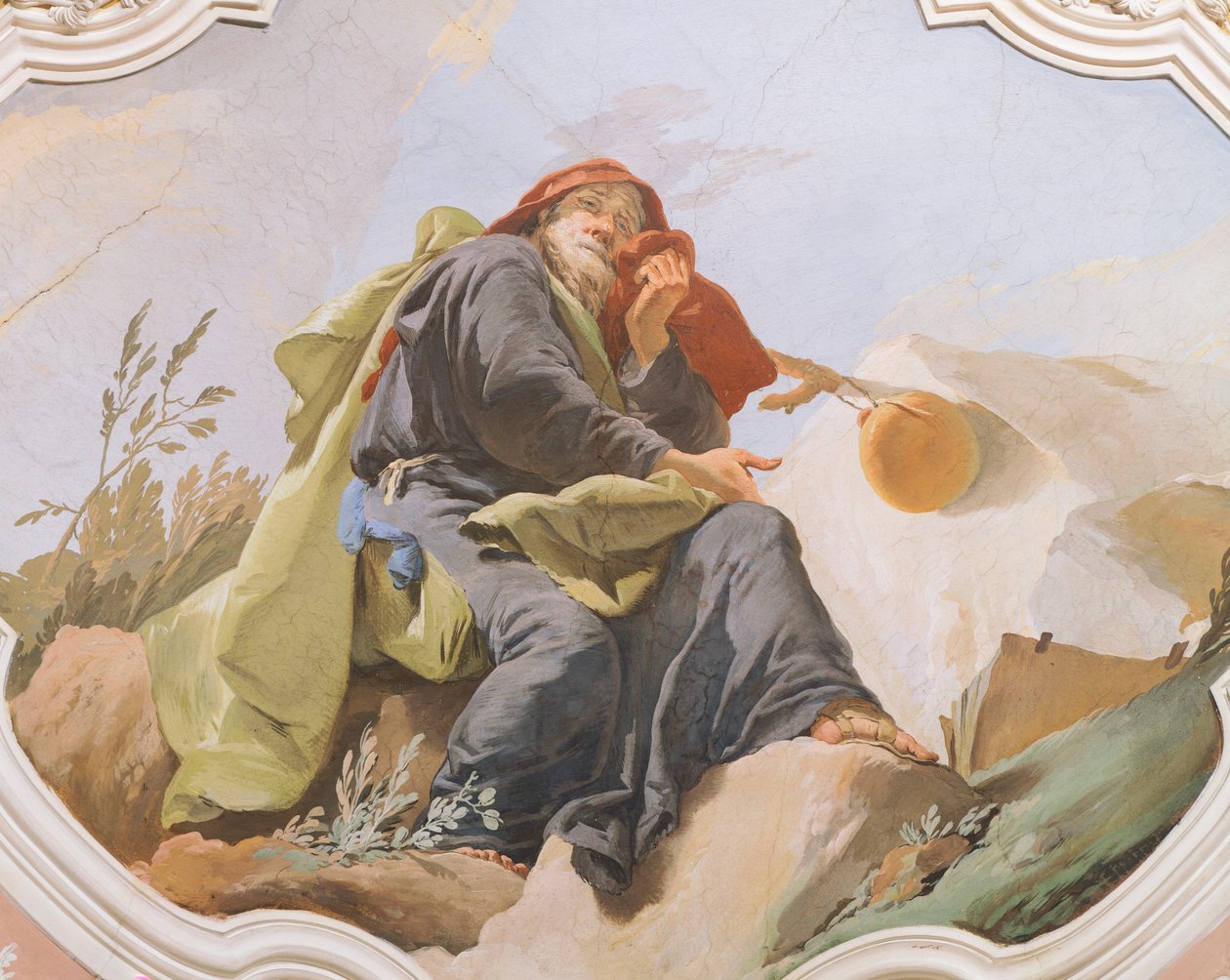 The prophet Isaiah, by Giambattista Tiepolo (1696-1770), fresco, Ceiling of Red Room, Archbishop