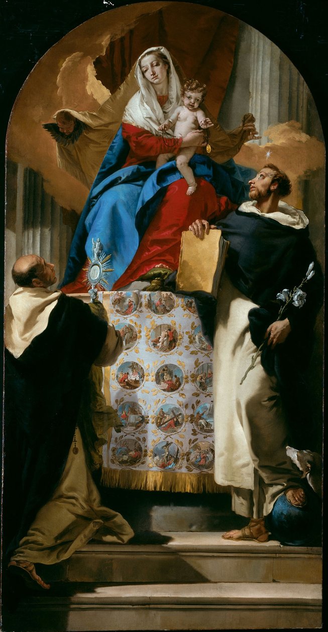 العذراء والطفل مع القديسين دومينيك والصفير بواسطة جيوفاني باتيستا (1696 ـ 1770) تيبولو