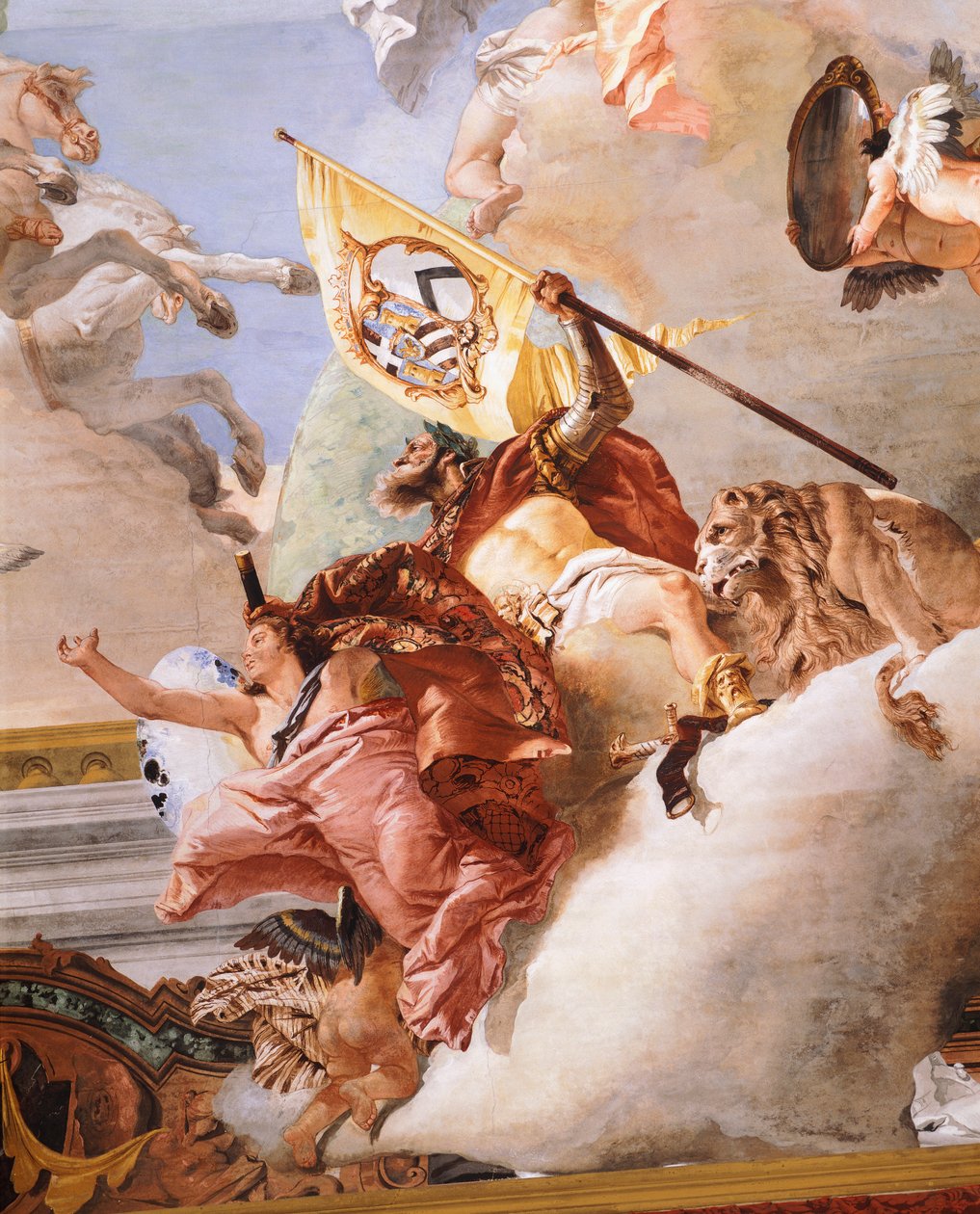 Wedding Allegory, by Giambattista Tiepolo (1696-1770), fresco, detail, Ceiling of the Nuptial Allegory Room, Ca