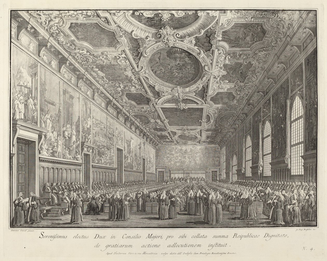 يعود Doge شكرًا في Sala del Consiglio Maggior ، 17631766. بواسطة جيوفاني باتيستا بروستولوني