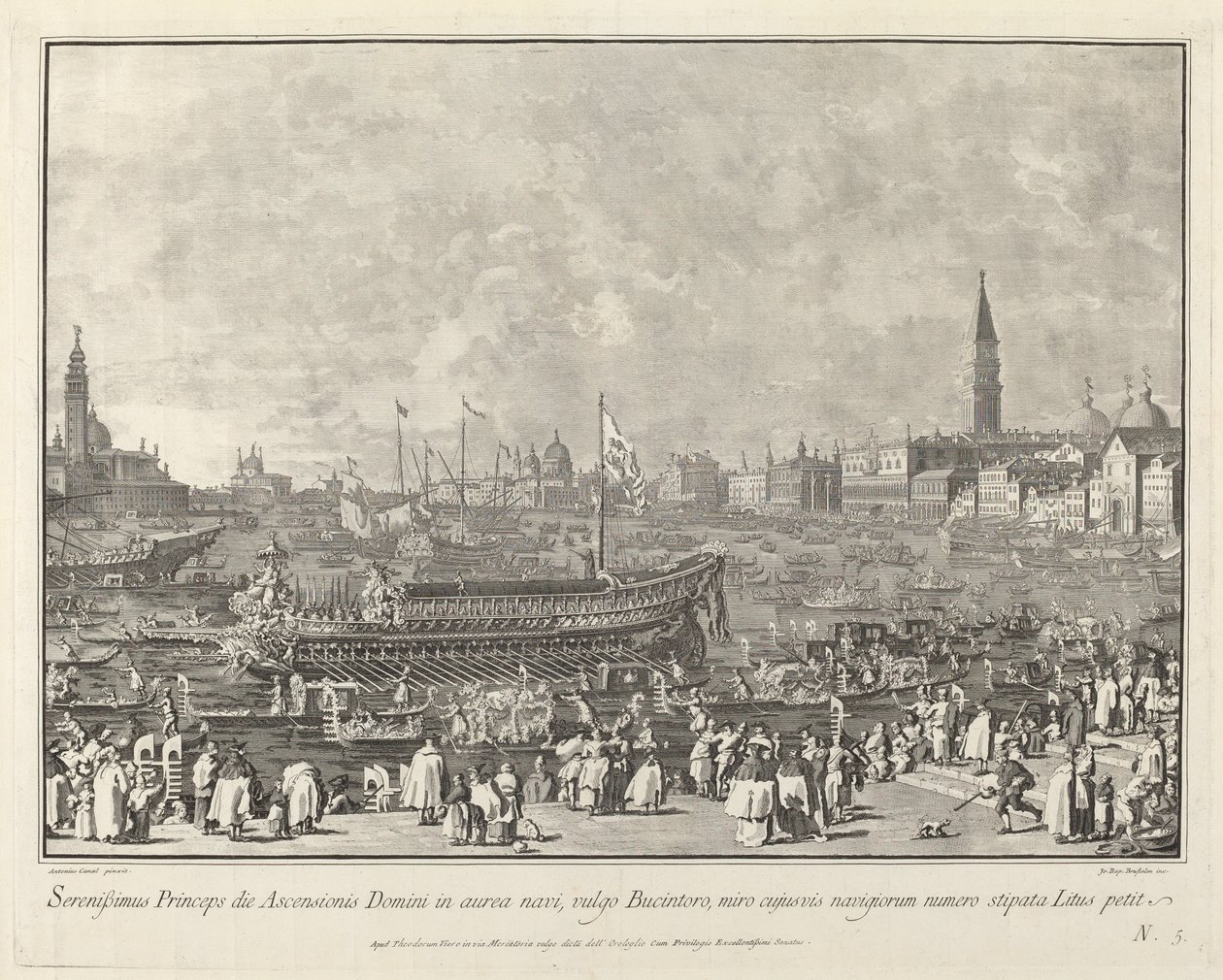 The Doge in the Bucintoro المغادرة إلى بورتو دي ليدو في يوم الصعود ، 17631766. بواسطة جيوفاني باتيستا بروستولوني
