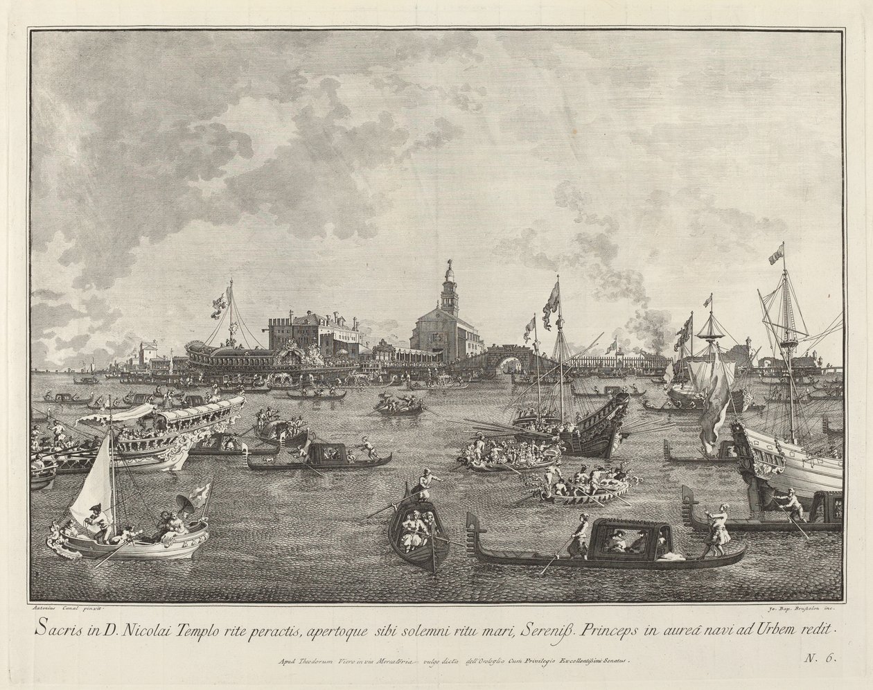 The Doge in the Bucintoro Leaving San Nicolò di Lido 17631766. بواسطة جيوفاني باتيستا بروستولوني