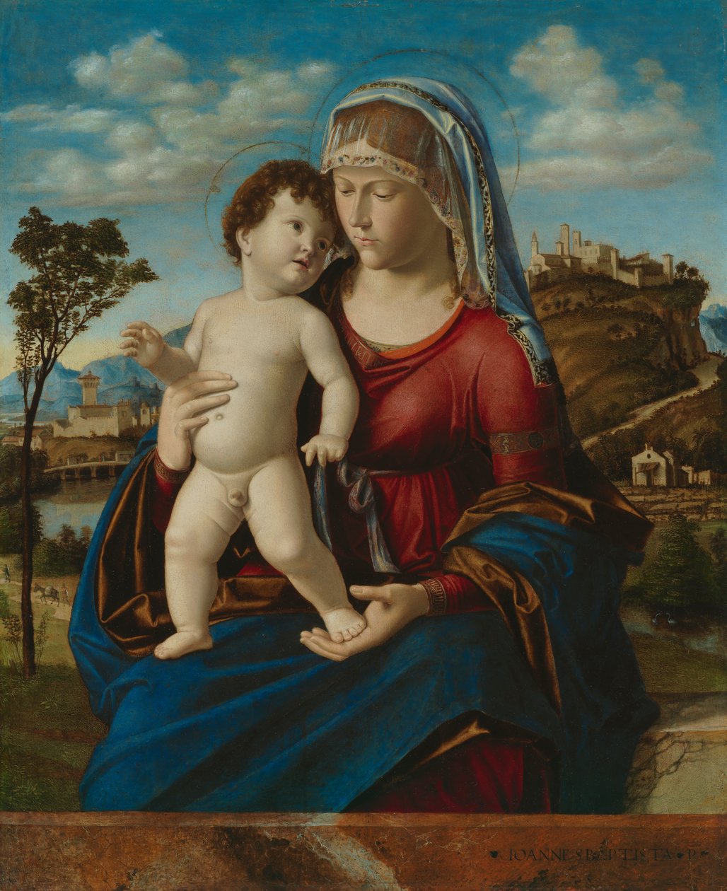 مادونا والطفل في المناظر الطبيعية ، c.1496-99 بواسطة جيوفاني باتيستا سيما دا كونجليانو