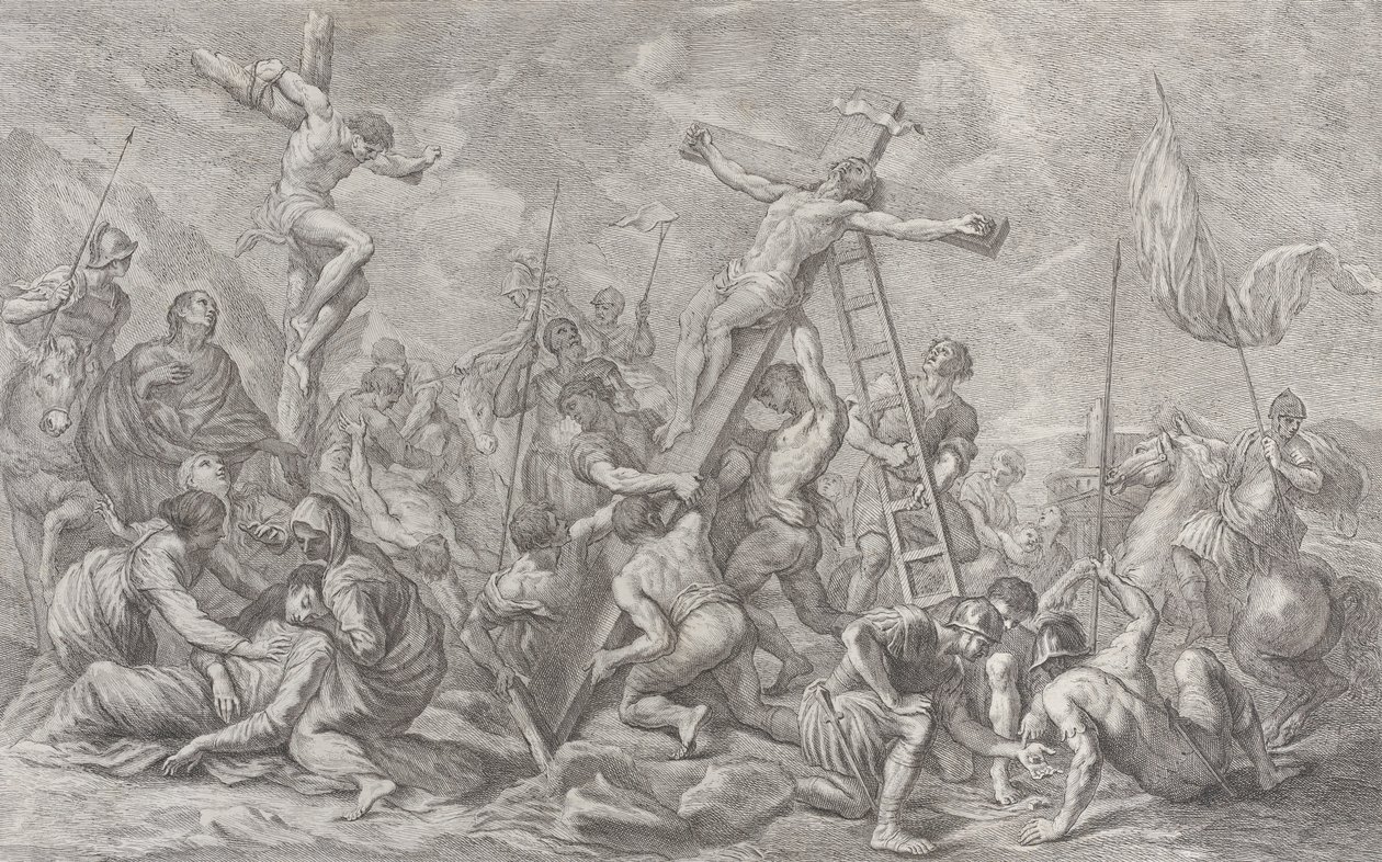 الصلب ، مع إنزال الصليب في المركز ، والجنود في جميع أنحاء ، و ... ، 1762. بواسطة جيوفاني باتيستا سيبرياني