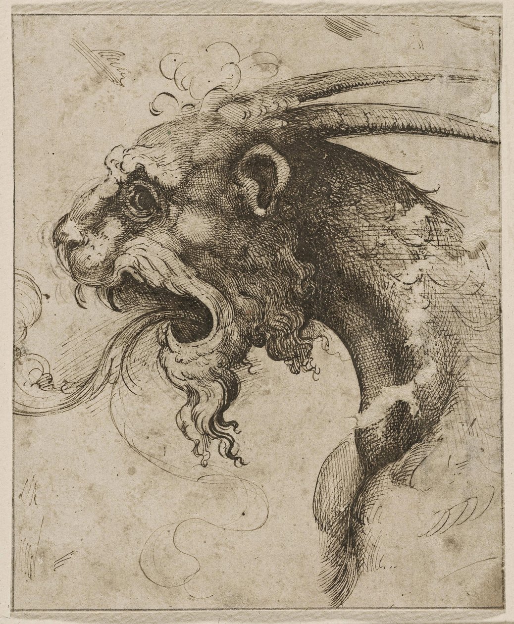 رأس Chimera par Franco (يسمى Semolei) (قلم ، حبر هندي بني على ورق) بواسطة جيوفاني باتيستا فرانكو