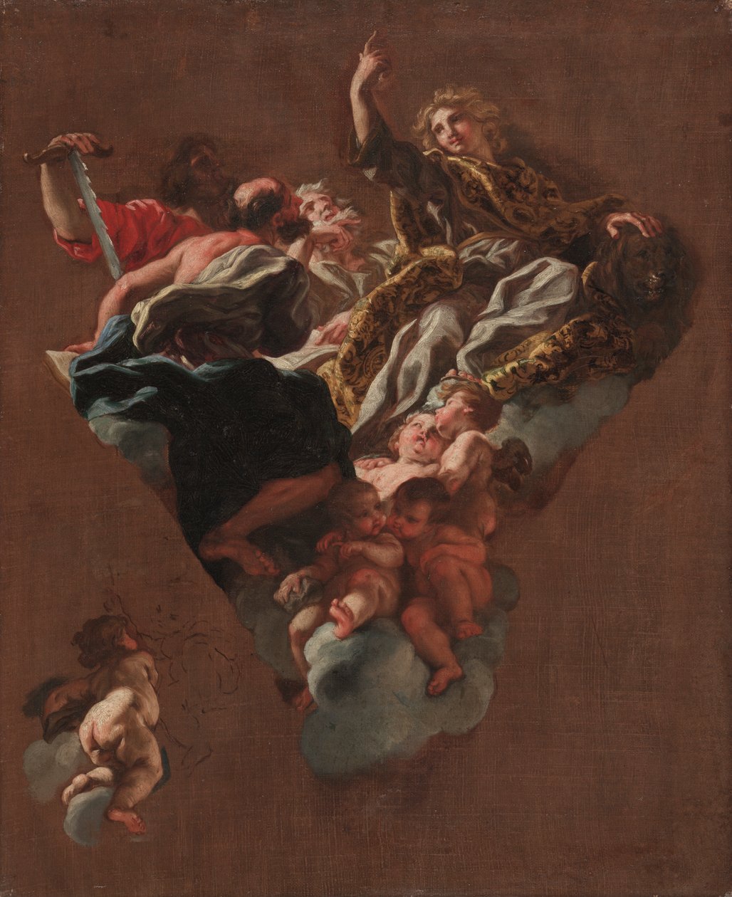 رسم تخطيطي لـ "أنبياء إسرائيل الأربعة" (إلى عن على Il Gesù ، روما) بواسطة جيوفاني باتيستا جاولي