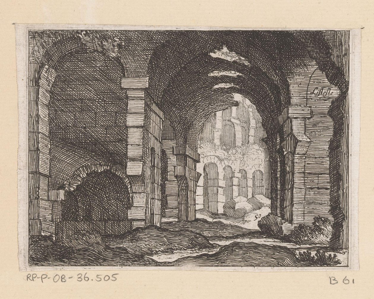 بقايا الكولوسيوم في روما Listesso (العنوان على الكائن) مناظر من روما (عنوان المسلسل) Alcune vedute et prospettive di luoghi dishabitati di Roma (عنوان المسلسل) بواسطة جيوفاني باتيستا ميركاتي