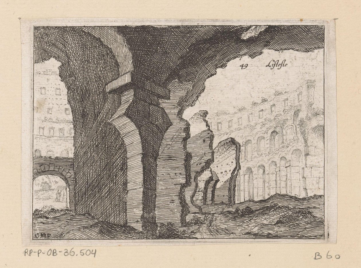 بقايا الكولوسيوم في روما Listesso (العنوان على الكائن) مناظر من روما (عنوان المسلسل) Alcune vedute et prospettive di luoghi dishabitati di Roma (عنوان المسلسل) بواسطة جيوفاني باتيستا ميركاتي