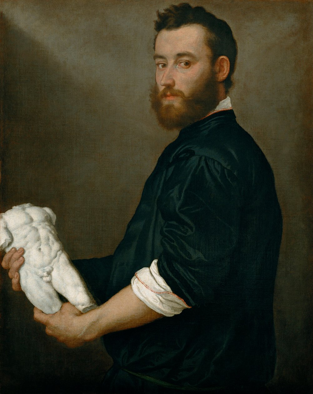 "" صورة للنحات أليساندرو فيتوريا (1525-1608) "(النحات أليساندرو فيتوريا (1525-1608)) لوحة لجيوفان باتيستا موروني (1520 / 25-1578) - حوالي 1552-1553 - زيت على قماش قاتم 82.5 × 64 ، 6 سم متحف تاريخ الفن، فيينا بواسطة جيوفاني باتيستا موروني