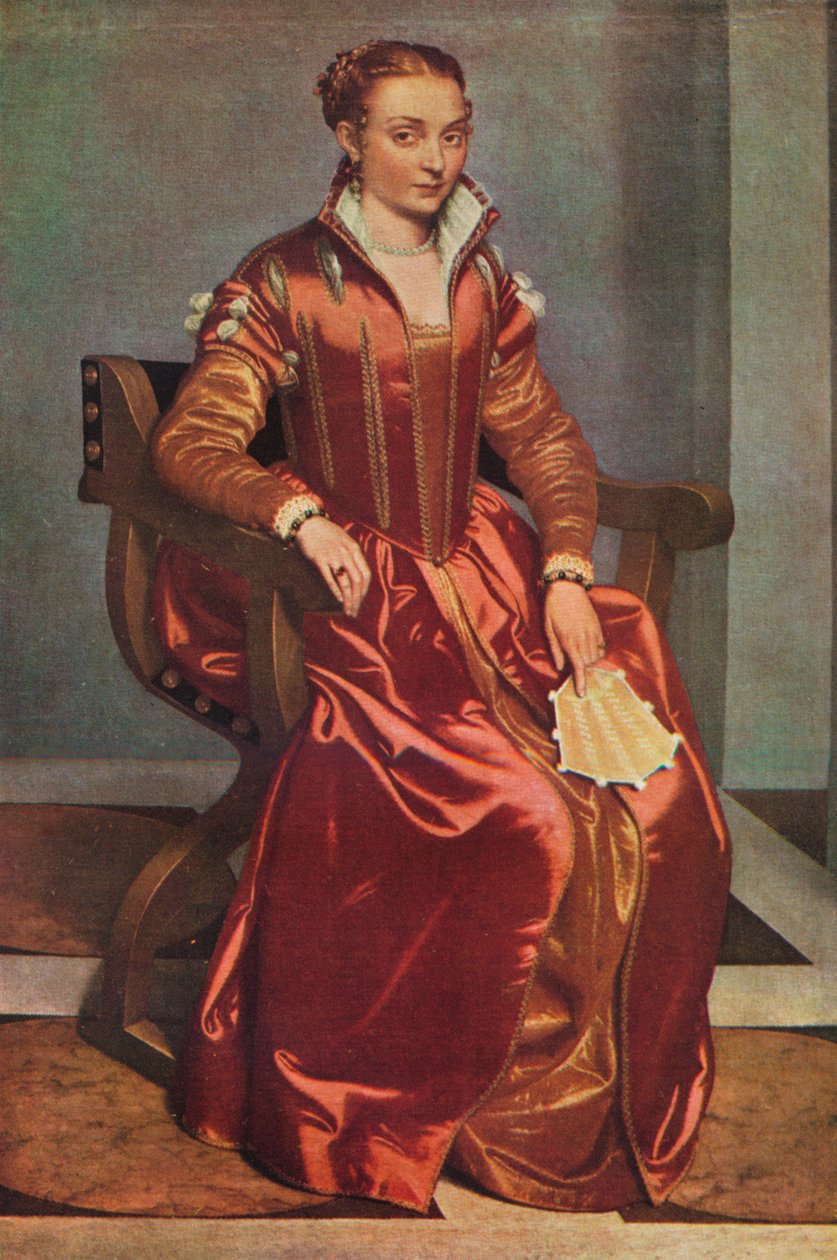 صورة لسيدة لا داما باللون الأحمر ، c1556-60 بواسطة جيوفاني باتيستا موروني