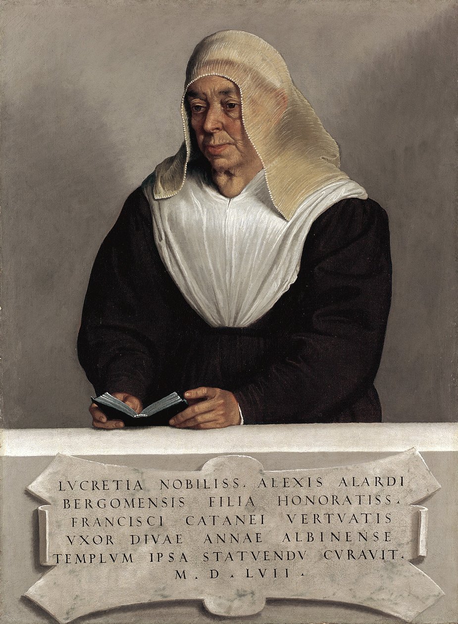 The Abbess Lucrezia Vertova Agliardi ، حوالي 1557 (زيت على قماش) بواسطة جيوفاني باتيستا موروني