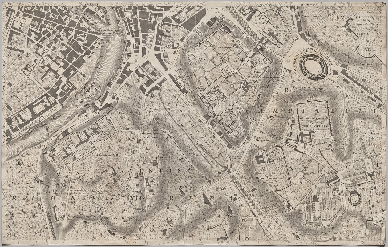 تم الكشف عن خطة جديدة لروما من قبل جيامباتيستا نولي في العام MDCCXLVII ، المعروف باسم La Pianta Grande di Roma بواسطة جيوفاني باتيستا نولي