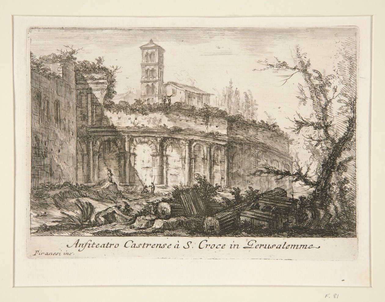 مدرج كاسترينس؟ S. Croce في القدس (المدرج Castrense بالقرب من S. Croce في القدس) ، من مناظر مختلفة لروما القديمة والحديثة بواسطة جيوفاني باتيستا بيرانيسي