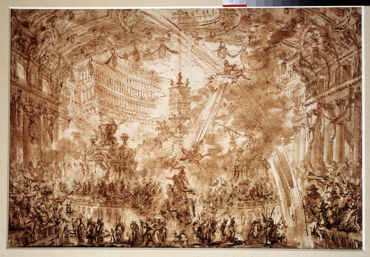داخل القصر: اثنان من Flying Renames تتوج شخصية. رسم جيوفاني بيرانيس (1720-1778) بواسطة جيوفاني باتيستا بيرانيسي