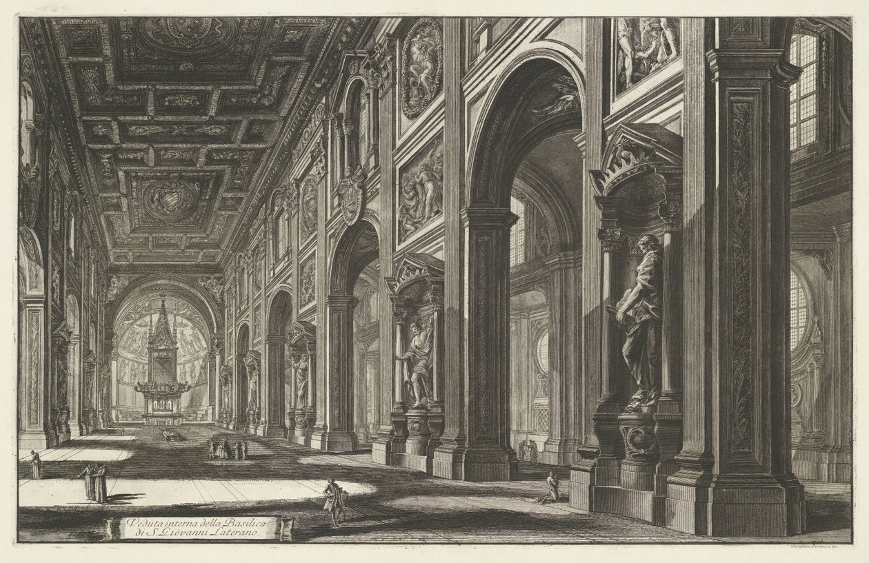 Interieur van de Sint-Jan van Lateranen te Rome منظر داخلي لكاتدرائية S. ) بواسطة جيوفاني باتيستا بيرانيسي