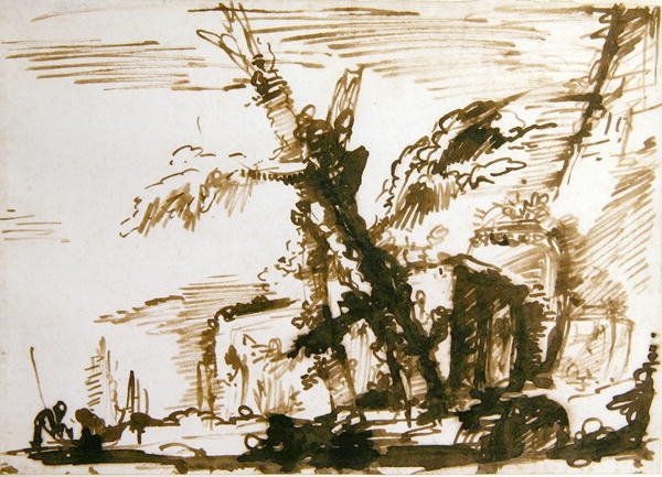 Italianate Landscape (قلم وحبر على ورق) بواسطة جيوفاني باتيستا بيرانيسي