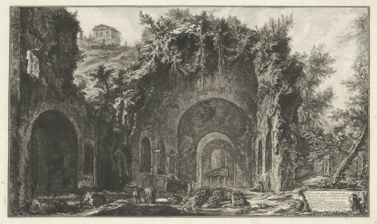 Nymphaeum van Egeria bij Rome منظر للنافورة و Spelonche d