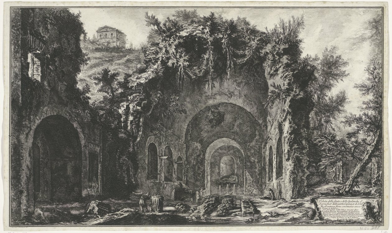 Nymphaeum van Egeria bij Rome منظر للنافورة و Spelonche d