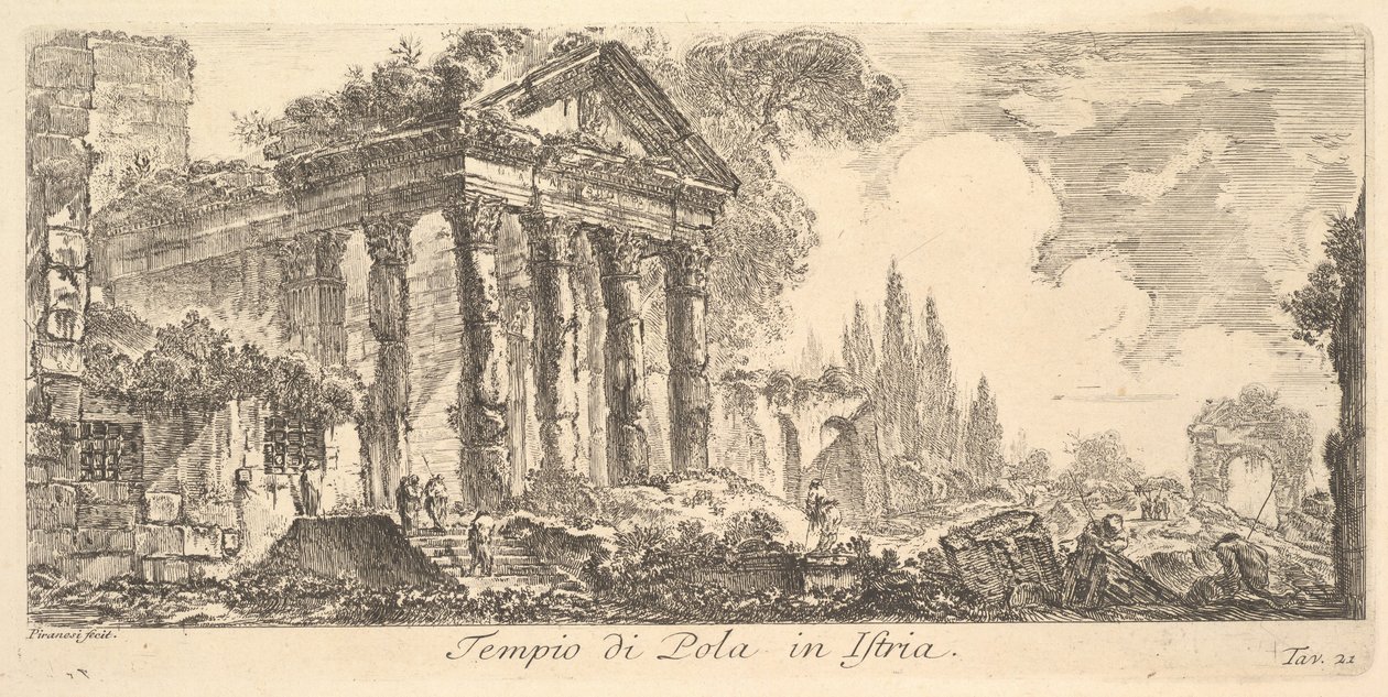اللوحة 21: معبد بولا في إستريا معبد بولا في إستريا ، كاليفورنيا. 1748. بواسطة جيوفاني باتيستا بيرانيسي