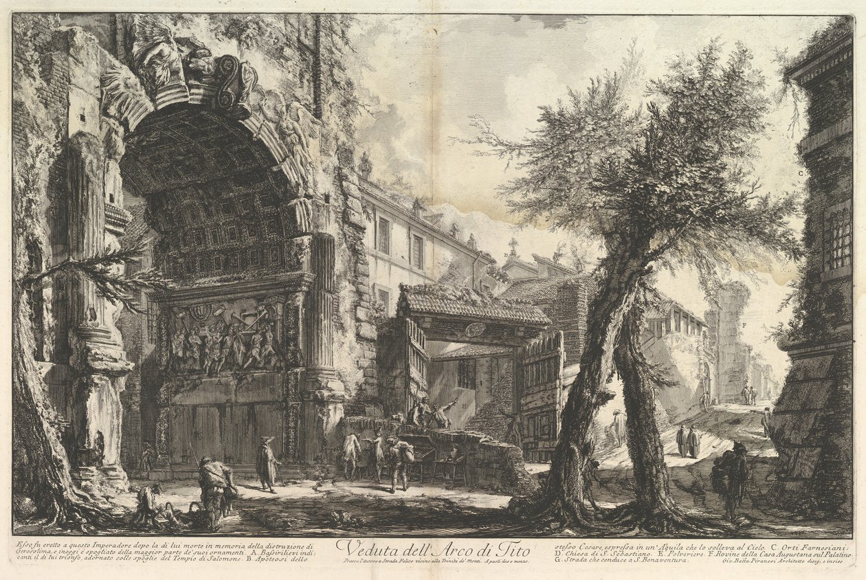 قوس تيتوس عرض قوس تيتوس ، كاليفورنيا. 1760. بواسطة جيوفاني باتيستا بيرانيسي