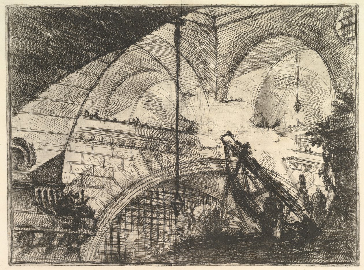 القوس مع زخرفة قذيفة ، من Carceri dinvenzione Imaginary Prison ، ca. 1749-50. بواسطة جيوفاني باتيستا بيرانيسي