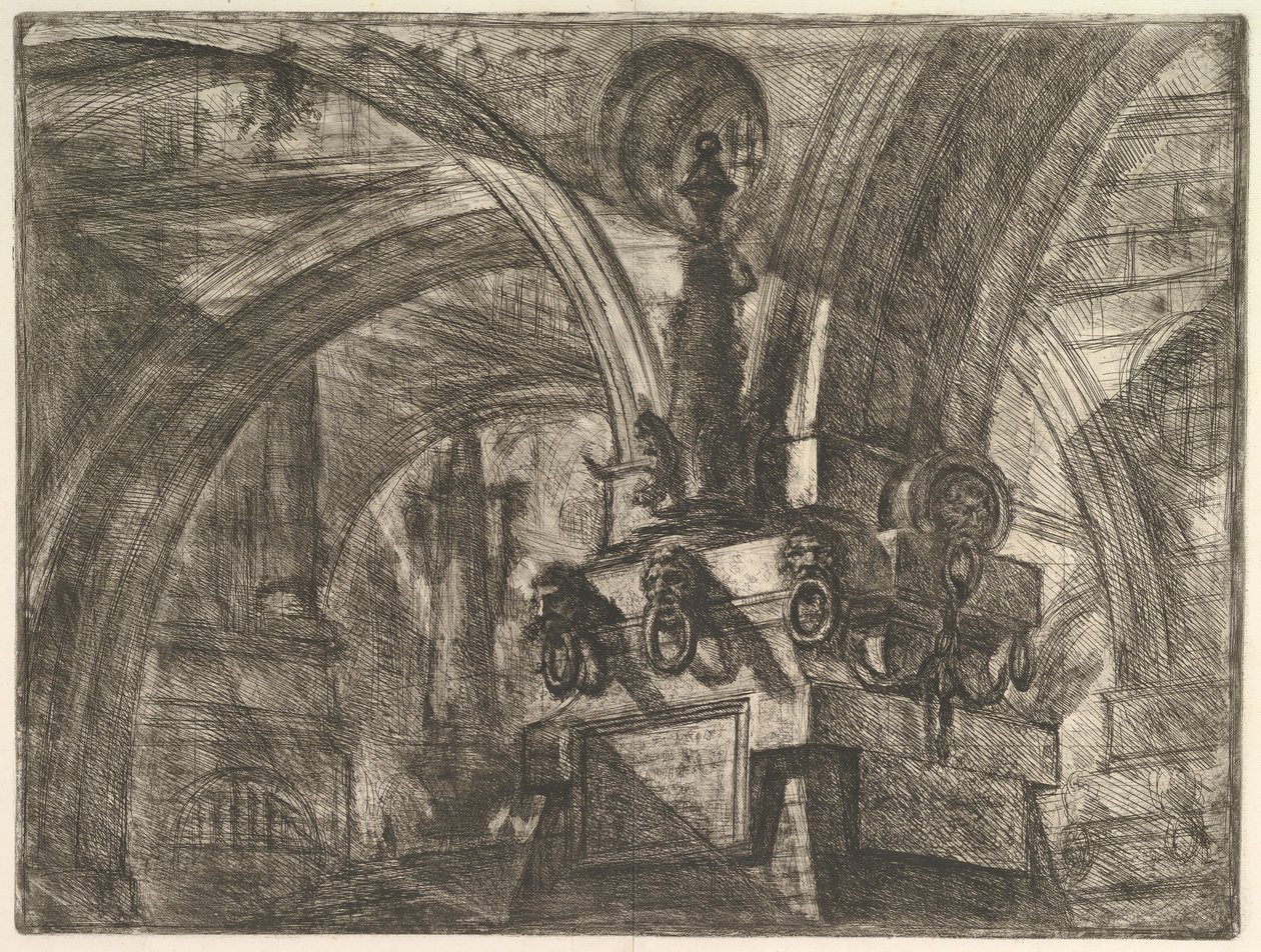 الرصيف مع مصباح ، من سجون Carceri dinvenzione Imaginary ، كاليفورنيا. 1749-50. بواسطة جيوفاني باتيستا بيرانيسي
