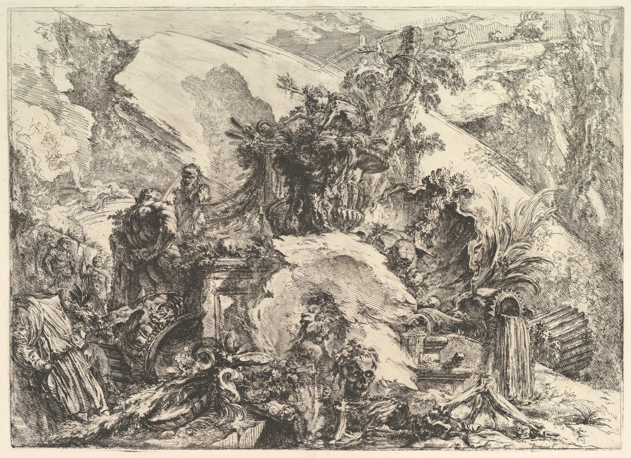 الهياكل العظمية ، من Grotteschi Grotesques ، كاليفورنيا. 1748. بواسطة جيوفاني باتيستا بيرانيسي