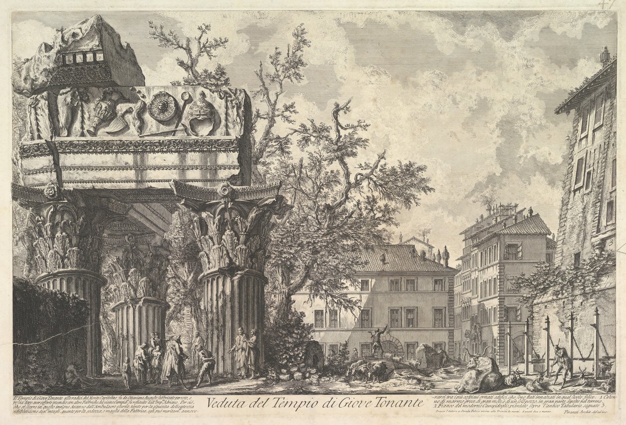 معبد فيسبيان عرض لمعبد جوبيتر تونانت ، كاليفورنيا. 1756. بواسطة جيوفاني باتيستا بيرانيسي