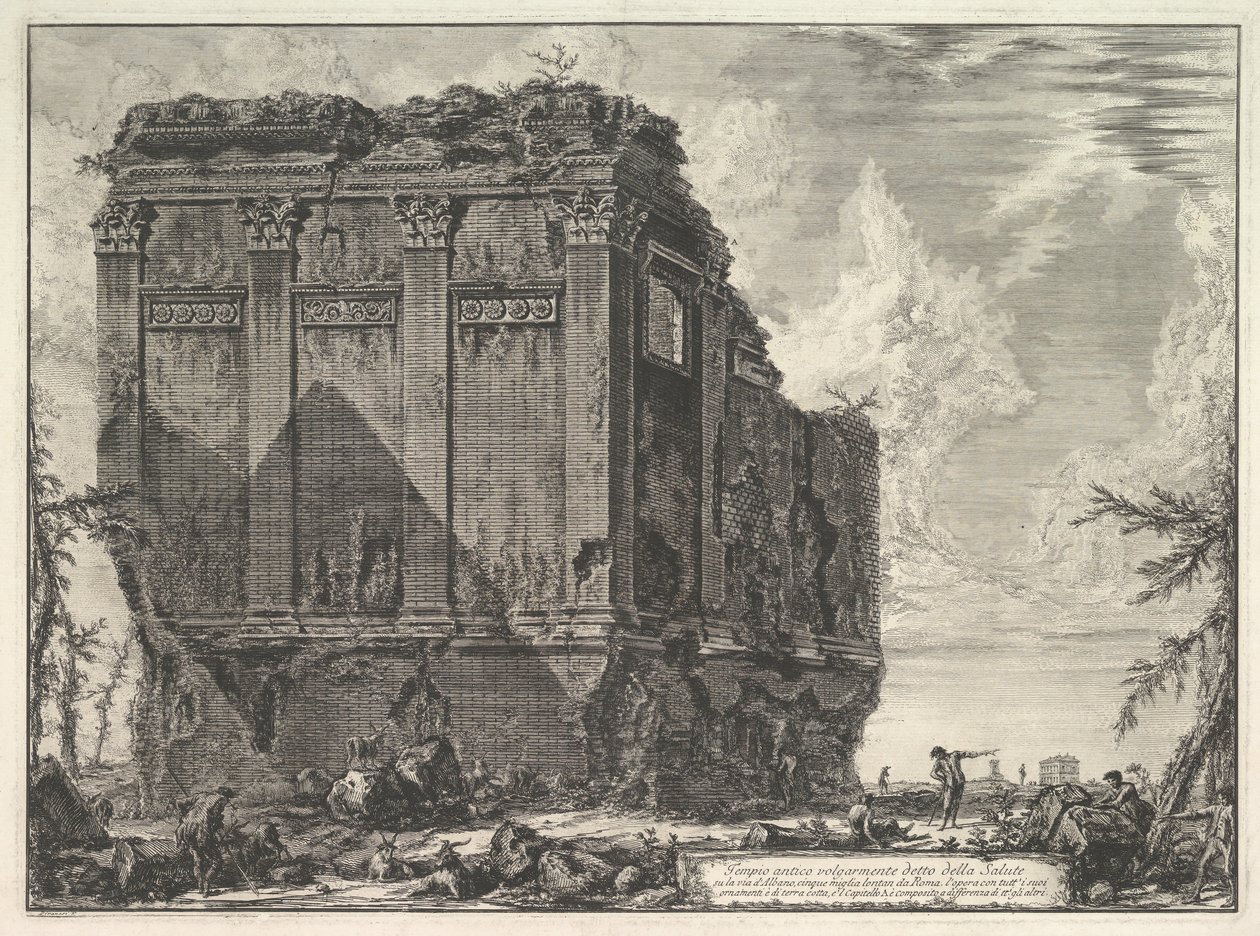 ما يسمى معبد سالوس ، على الطريق إلى المعبد القديم ألبانو يسمى عادة ... ، كاليفورنيا. 1763. بواسطة جيوفاني باتيستا بيرانيسي