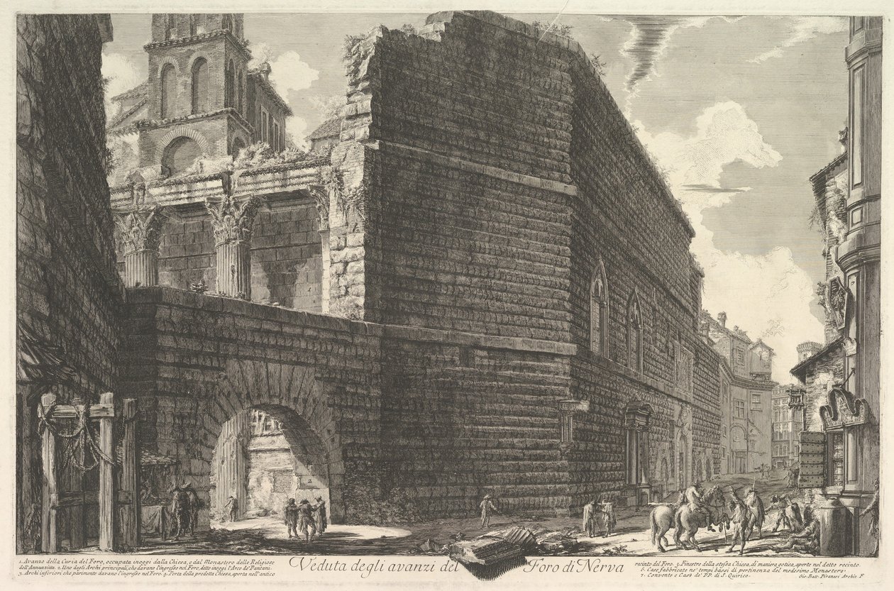 Veduta degli avanzi del Foro di Nerva، larcade et la muraille The Forum of Augustus [err ...، 1757. بواسطة جيوفاني باتيستا بيرانيسي