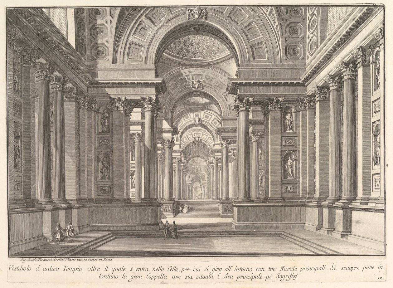الدهليز من معبد قديم. . . دهليز المعبد القديم. . . ، كاليفورنيا. 1743-50. بواسطة جيوفاني باتيستا بيرانيسي