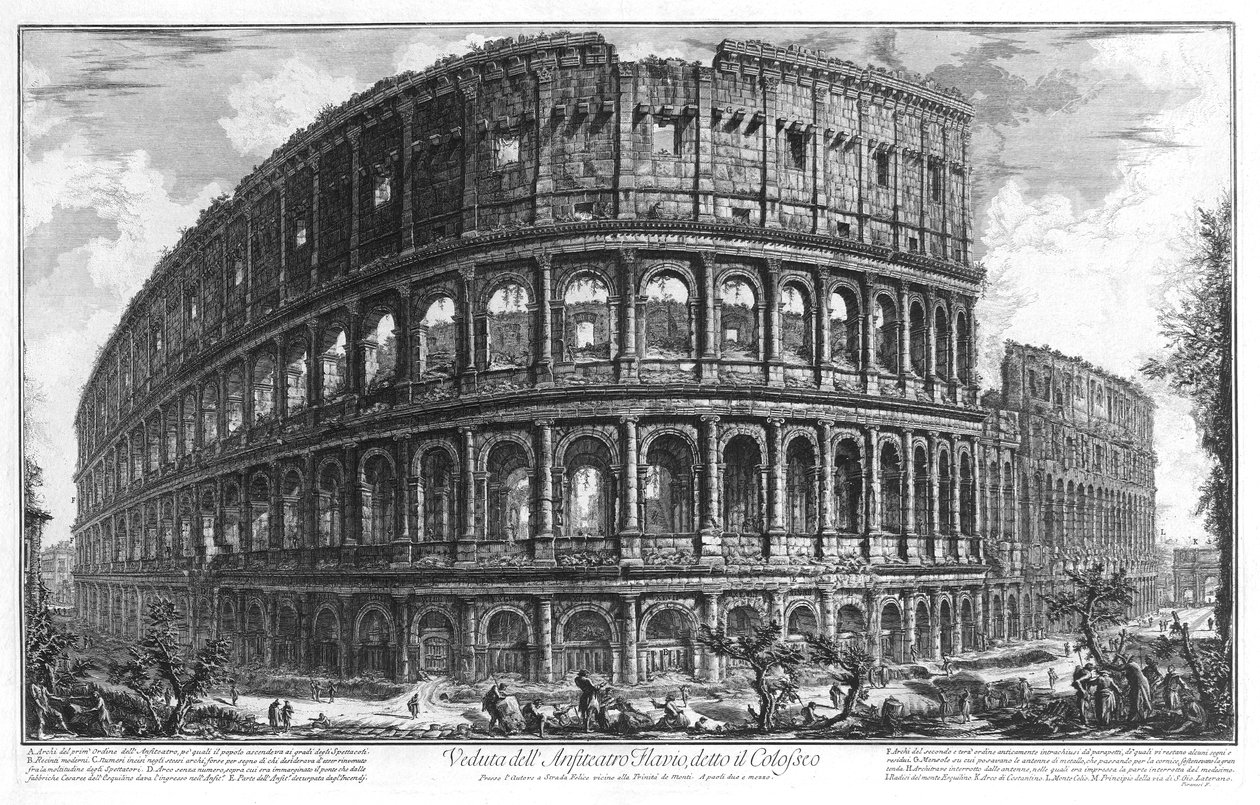 منظر للكولوسيوم في روما بواسطة Piranesi بواسطة جيوفاني باتيستا بيرانيسي