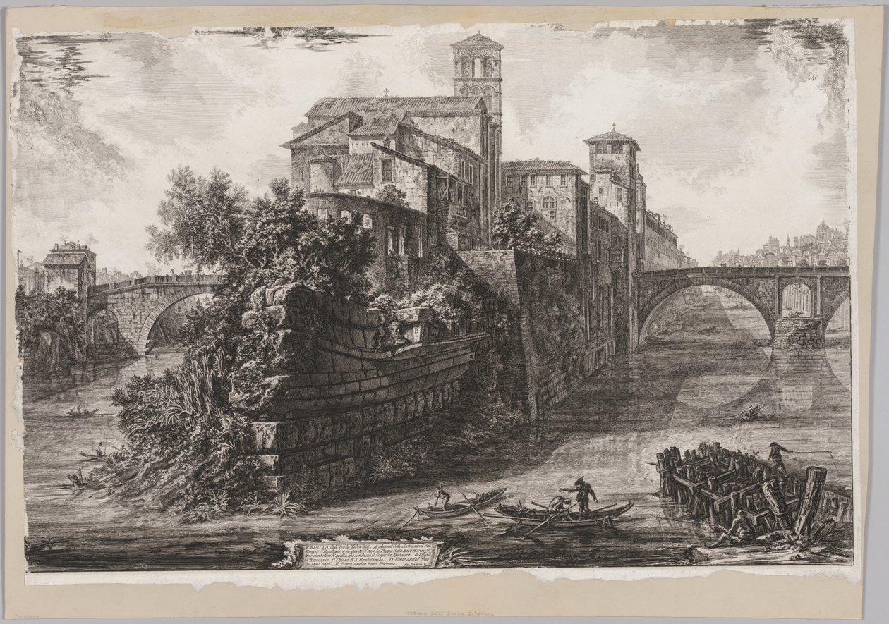 مناظر لروما: The Isola Tiberina ، 1775. بواسطة جيوفاني باتيستا بيرانيسي