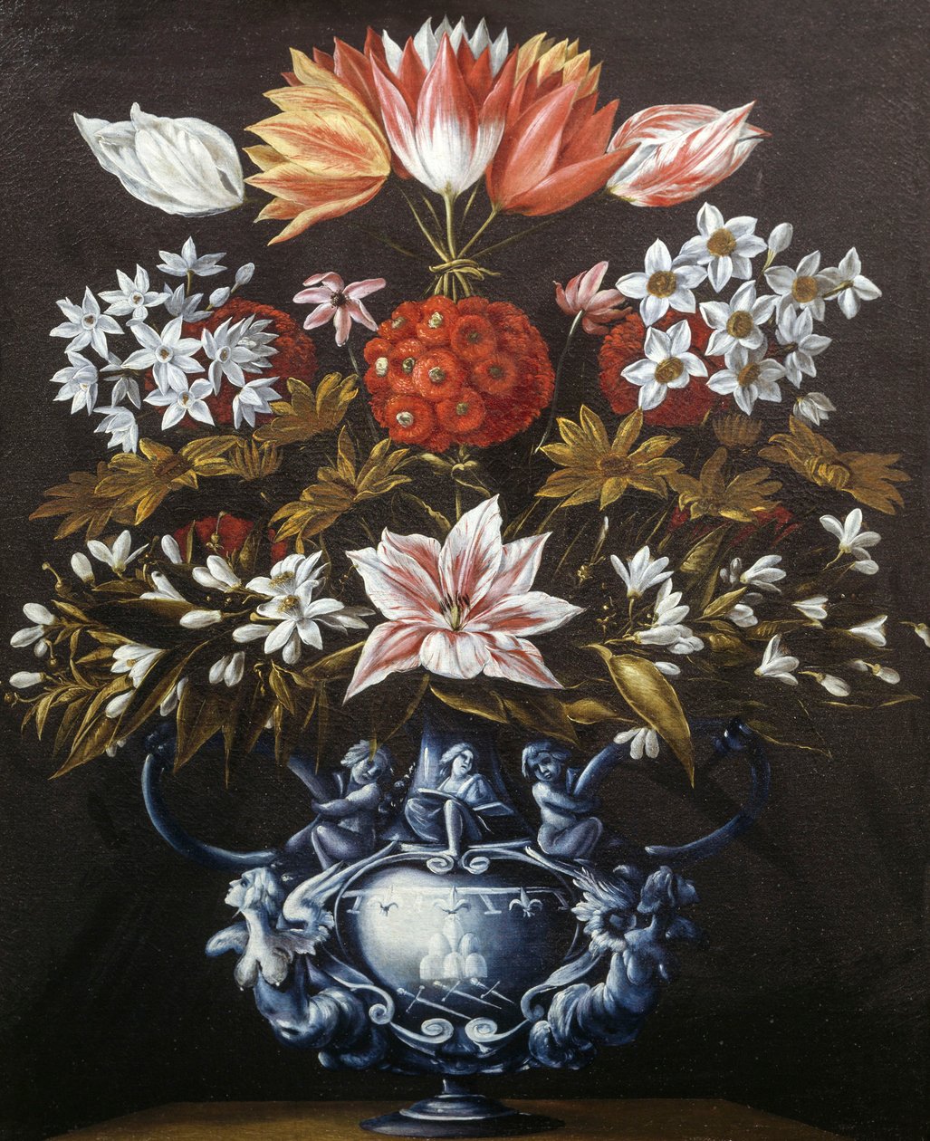 Vase with flowers بواسطة جيوفاني باتيستا ريكو