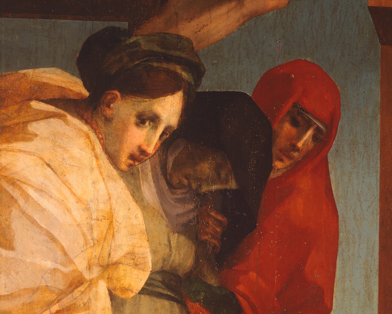 ترسيب روسو فيورنتينو (1494-1540) ، زيت على خشب ، 375 × 196 سم ، التفاصيل بواسطة جيوفاني باتيستا روسو فيورنتينو