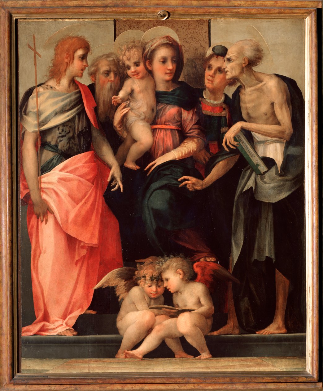 المحادثة المقدسة (Ognissanti altarpiece) - تمبرا على الخشب ، حوالي 1518 بواسطة جيوفاني باتيستا روسو فيورنتينو