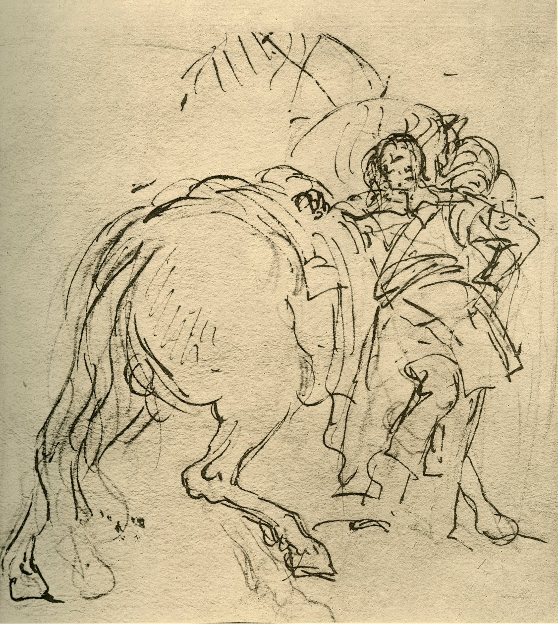 متسابق متكئ على حصانه ، c1740s ، 1928 بواسطة جيوفاني باتيستا تيبولو