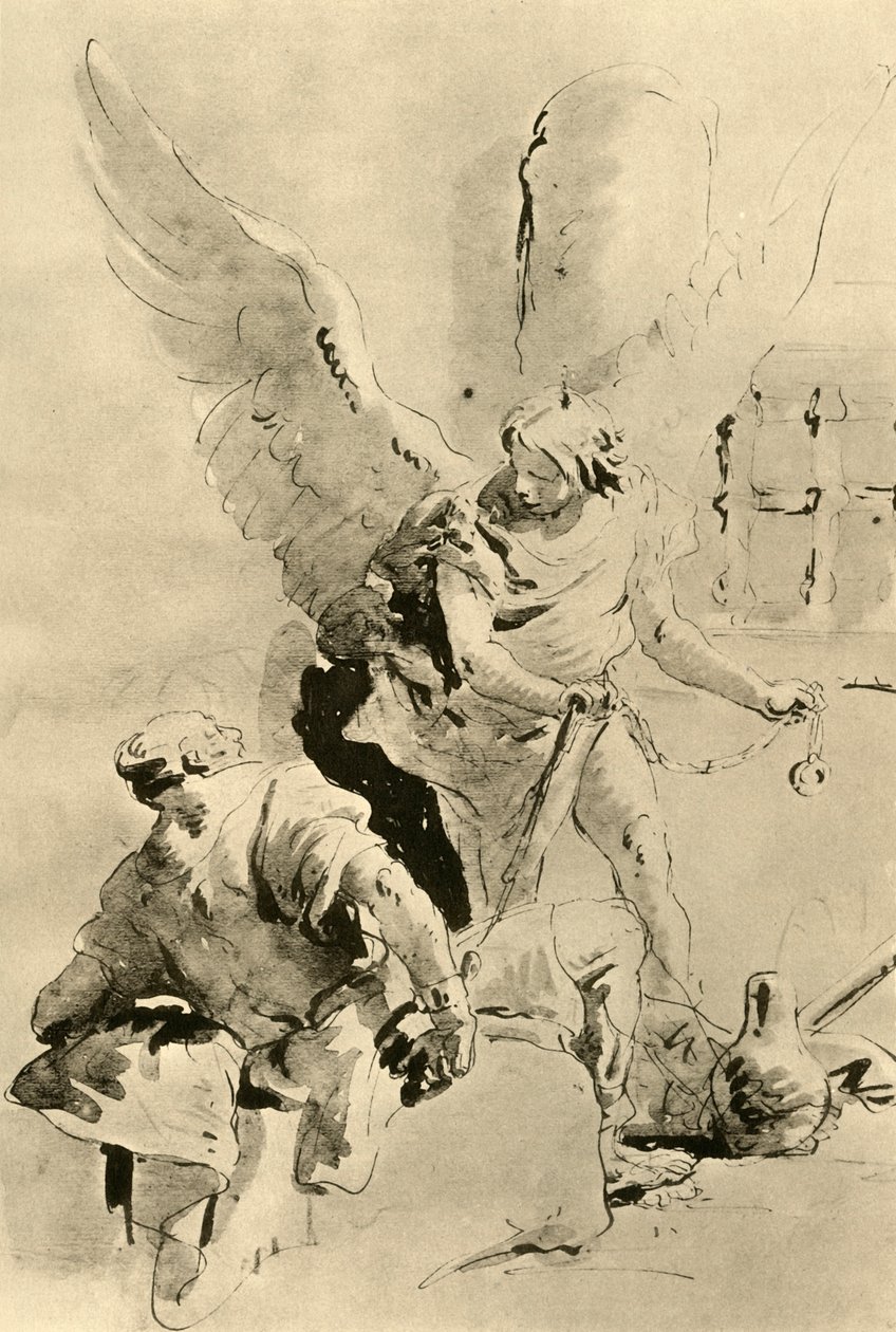 يظهر ملاك للرسول بطرس في السجن ، منتصف القرن الثامن عشر ، 1928 بواسطة جيوفاني باتيستا تيبولو
