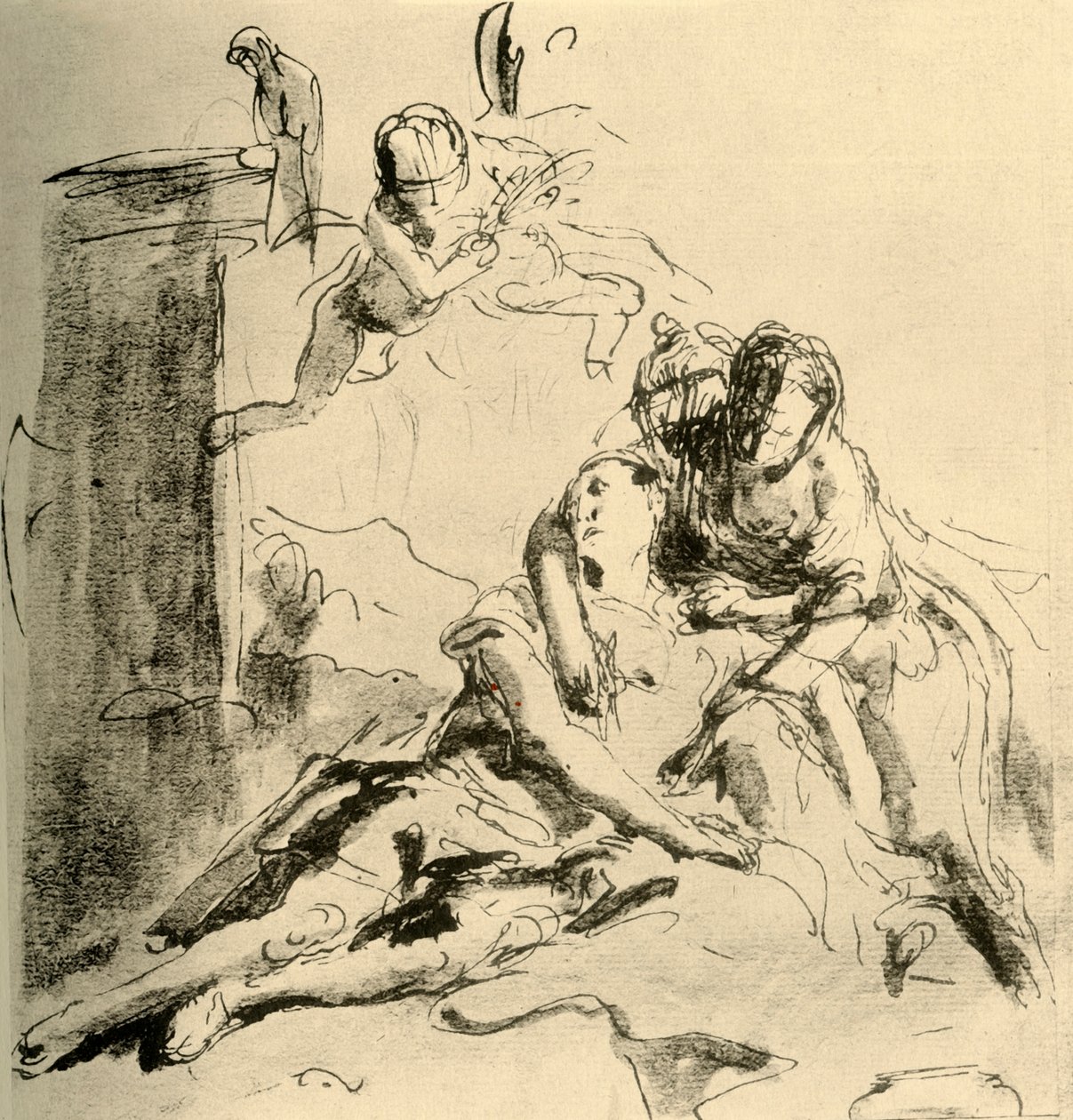 تميل أنجليكا إلى جراح ميدور ، c1757 ، 1928 بواسطة جيوفاني باتيستا تيبولو