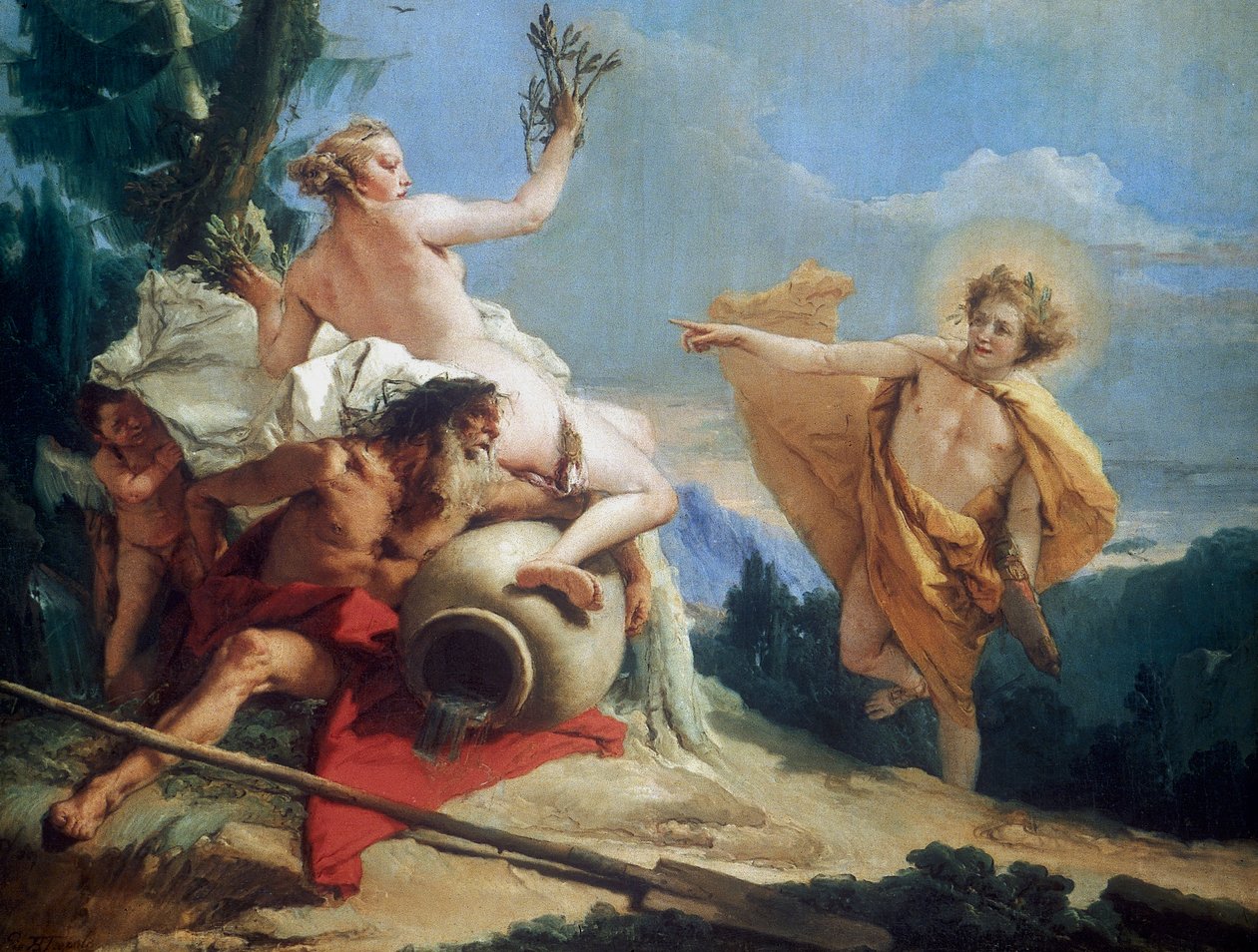 أبولو متابعة دافني ، c1755-1760 بواسطة جيوفاني باتيستا تيبولو