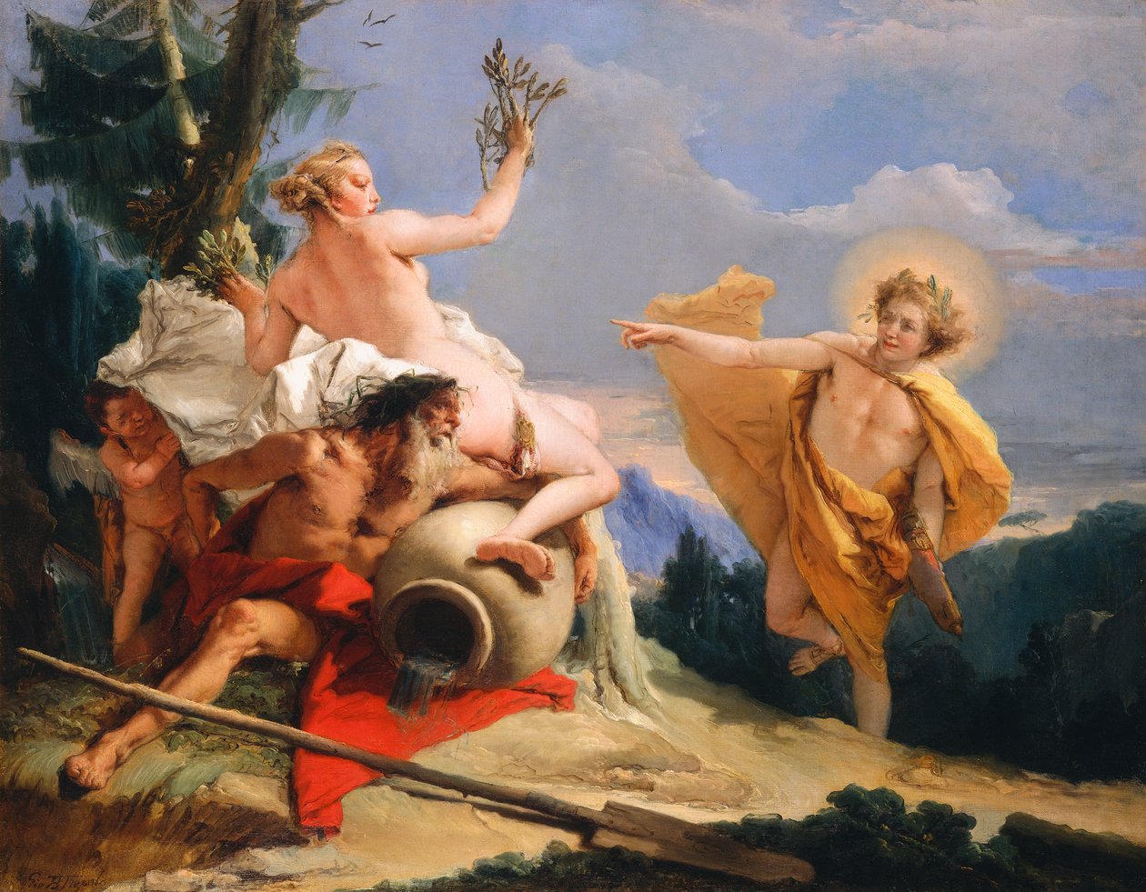 أبولو متابعة دافني ، c.1755-60 بواسطة جيوفاني باتيستا تيبولو