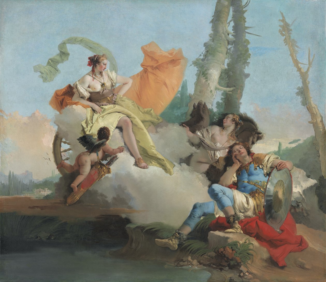 يواجه أرميدا رينالدو النائم ، 1742-1745 بواسطة جيوفاني باتيستا تيبولو