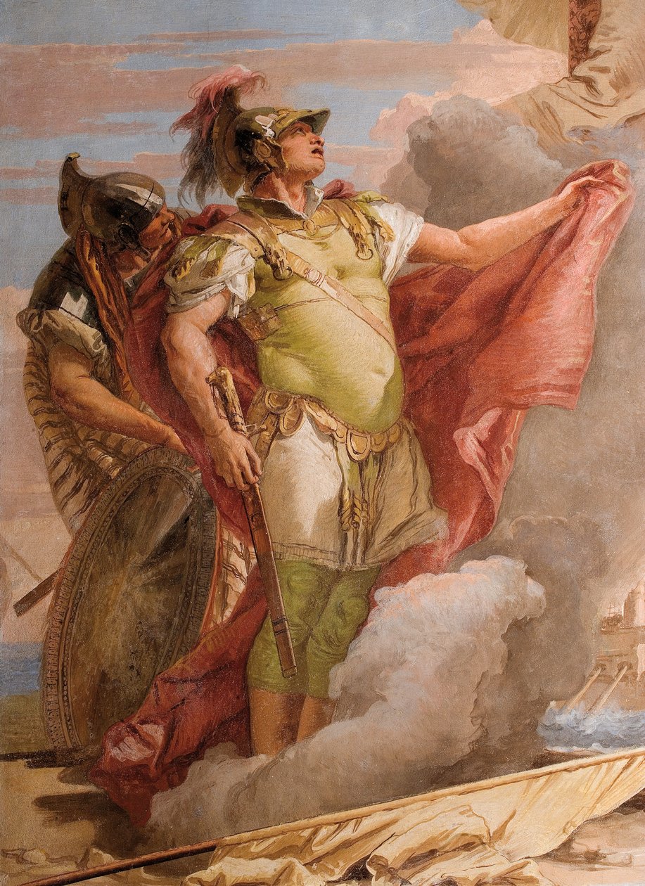 تفاصيل أينيس ، من وداع فينوس إلى أينيس ، من غرفة الآينيد في القصر ، 1757 بواسطة جيوفاني باتيستا تيبولو